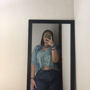 Blue tie dye shirt custom cut